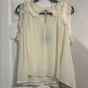 Robert Rodriguez Cream Ruffled Blouse